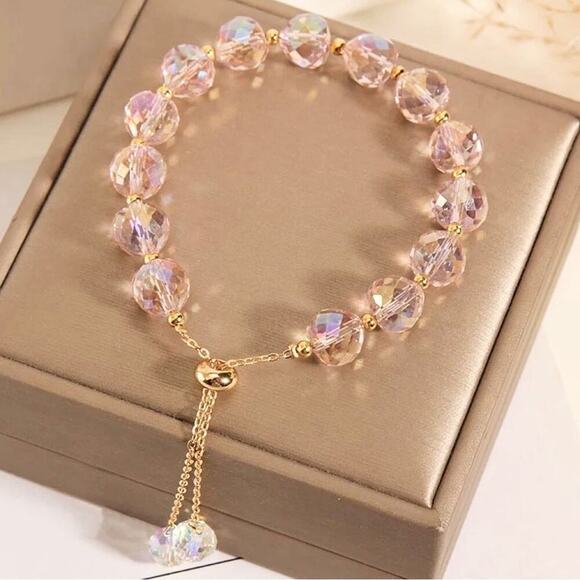 Pink Swarovski Beaded Bracelet - Picture 3 of 10